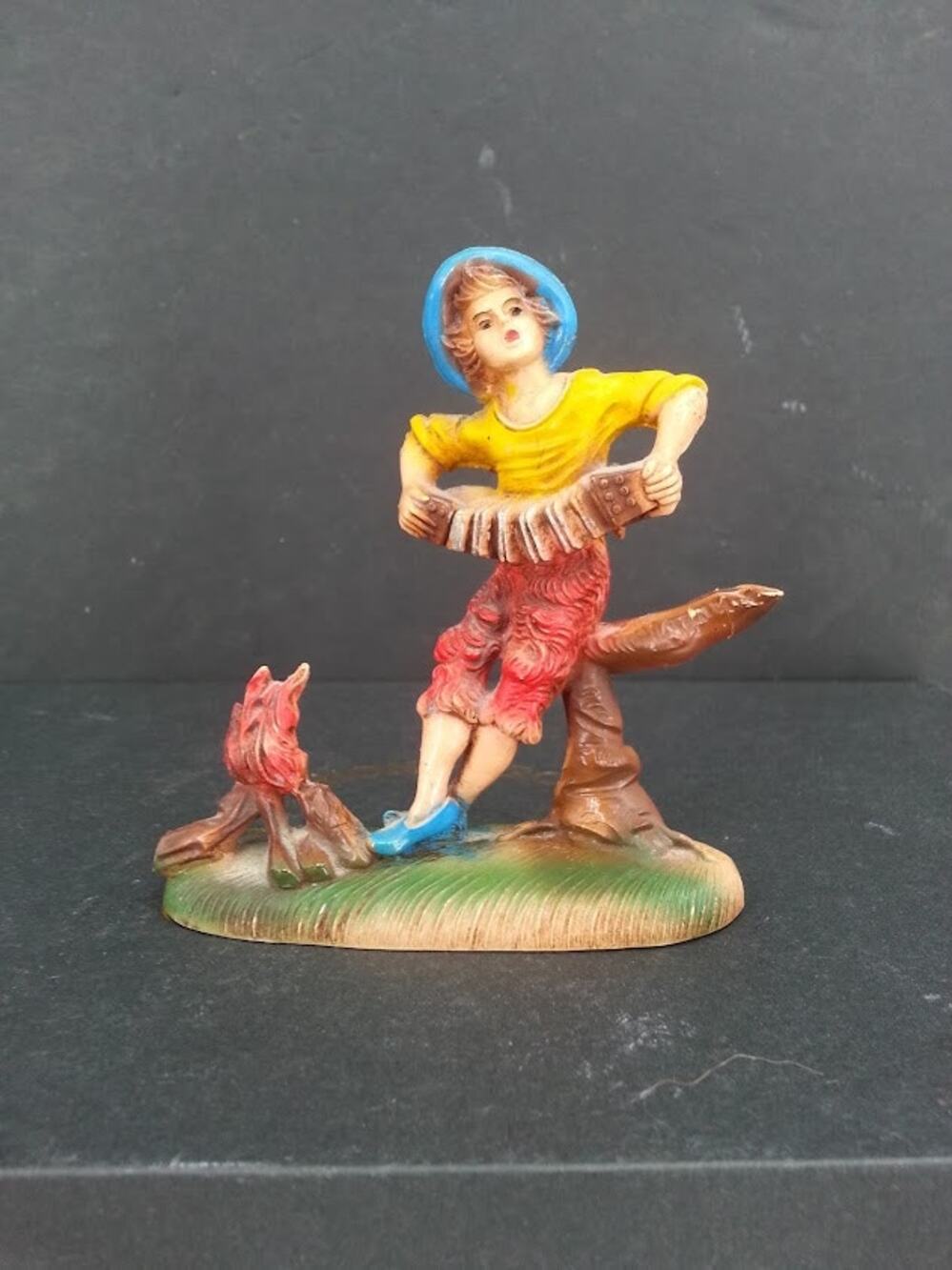Vintage Fontanini Boy with Rabbit and Basket Marked Italy
